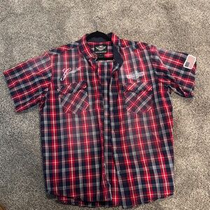 Harley-Davidson Red and Blue Checkered Shirt
